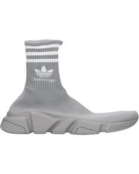 Balenciaga - Sneakers Adidas Speed Uomo Tessuto Grigio/Bianco - Lyst