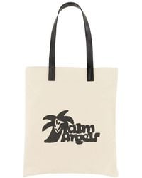 Palm Angels - Cotton Canvas Shopping Handbag - Lyst
