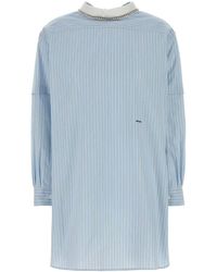 Prada - Embroidered Poplin Blouse - Lyst