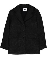MSGM - Resca Abrigo Abrigo Lúrex Niña Nero/Negro - Lyst