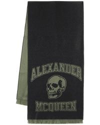 McQueen - Bufanda del logotipo del cráneo del equipo universitario Alexander Mc Queen Wool Black - Lyst