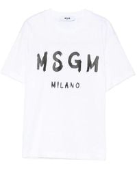 MSGM - T-Shirt With Logo - Lyst