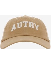 Autry - Ribbed Cotton Velvet Baseball Cap With Logo - Lyst