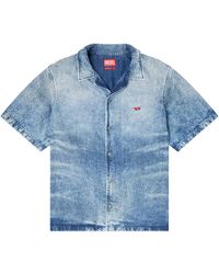 DIESEL - Indigoblaues Kurzarmhemd - Lyst