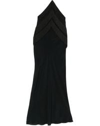 ANDAMANE - De Andamane Reina Midi-jurk Met Halternek En Franjes - Lyst