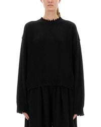 Uma Wang - Cashmere Sweater With Frayed Details And Relaxed Fit - Lyst