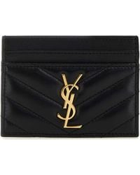 Saint Laurent - Nappa Leather Cassandre Card Holder - Lyst