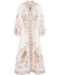Zimmermann - Indra Linen Long Dress - Lyst