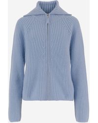 Allude - Wool And Cashmere Zip Up Sweater - Lyst