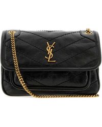 Saint Laurent - Black Leather Mini Niki Shoulder Bag - Lyst