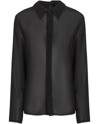 MM6 by Maison Martin Margiela - Camicia Con Colletto Asimmetrico - Lyst