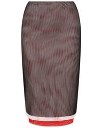 MSGM - Midi Pencil Skirt Polyester - Lyst