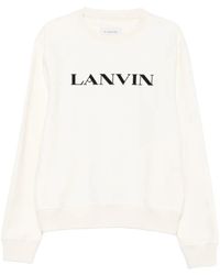 Lanvin - Cotton Sweatshirt With Embroidered Logo - Lyst