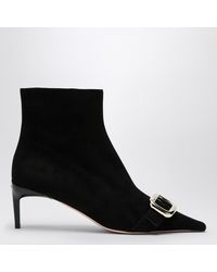 Roger Vivier - Pointed Ankle Boots With Metal Buckle - Lyst