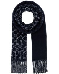 Gucci - Embroidered Wool Blend Scarf - Lyst