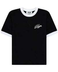 MSGM - T-Shirt Con Logo - Lyst