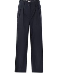 Woolrich - Cotton Pleated Trousers - Lyst