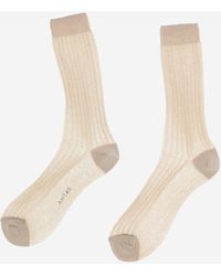 ANT45 - Ribbed Viscose Blend Socks - Lyst