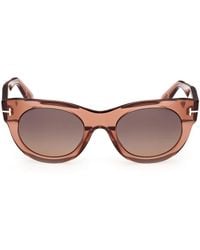 Tom Ford - Zonnebril Ft1315 45 T Marine Lichtbruin/bordeaux Gradiënt Dames - Lyst