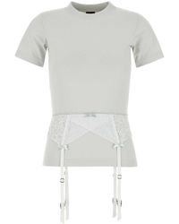 Balenciaga - Chalk Stretch Cotton T-Shirt - Lyst