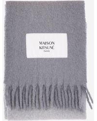 Maison Kitsuné - Alpaca Blend Scarf Cloud/Asphalt Scarfs - Lyst