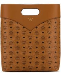 MCM - Vestos Print Leather Tote Bag - Lyst