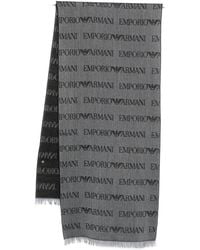 Emporio Armani - Sciarpa Con Logo Jacquard - Lyst