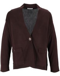 Kangra Cashmere - Rounded Color Block Flap Pocket Jacket - Lyst