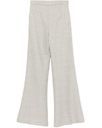 Forte Forte - Fort Pantalones palazzo de lana virgen con diseño de espiguilla - Lyst