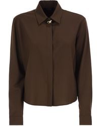 Fabiana Filippi - Virgin Wool Stretch Shirt With Zama Jewel Detail - Lyst