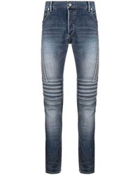 Balmain - Gerippte Denim-Jeans mit schmaler Passform - Lyst