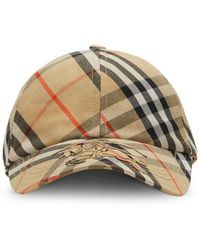 Burberry - Check Baseball Cap - Lyst