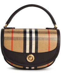 Burberry - Mini 'Highlands' Bag in Sandbaumwollmischung - Lyst