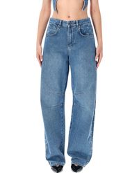 Marine Serre - Mid-Rise Barrel Jeans - Lyst