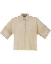 Weekend by Maxmara - Wkipala – Linen Shirt With Lace Details - Lyst