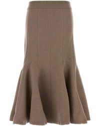 Bottega Veneta - Cappuccino Cashmere Blend Skirt - Lyst