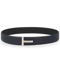 Tom Ford - Grain Leather T Icon Belt - Lyst