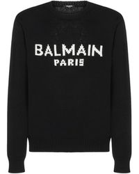Balmain - Oversize-Pullover aus Wolle mit Logo - Lyst