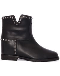 Via Roma 15 - Ankle Boots With Vent Leather Sole Rubber Booties - Lyst