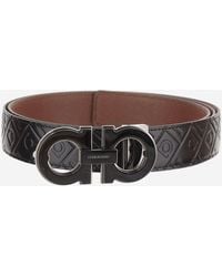 Ferragamo - Reversible Leather Belts With Two Interchangeable Covers - Lyst