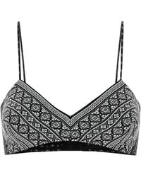 Ermanno Scervino - Printed Silk Crop-top - Lyst