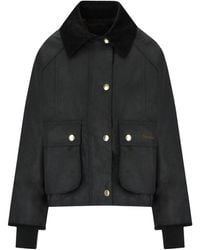 Barbour - Beadnell Waxed Jacket With Crop Cut - Lyst