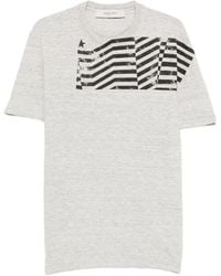 Golden Goose - Journey Regular T-Shirt Cotton Slub Jersey Flag Print - Lyst