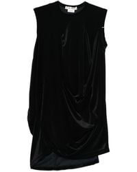 Comme des Garçons - Sleeveless Draped Detail Asymmetric Hem T-Shirt - Lyst