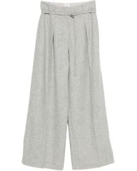 Brunello Cucinelli - Wide-Leg Light Trousers - Lyst