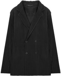 Homme Plissé Issey Miyake - Pleated Double-Breasted Jacket - Lyst