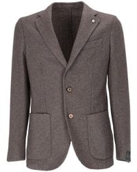 BRANDO-LUBIAM - Tailored Herringbone Jacket With Structured Silhouette - Lyst