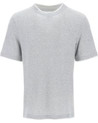 Brunello Cucinelli - Camisa de efecto superpuesto en lino y algodón - Lyst