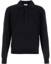 Saint Laurent - Midnight Silk Blend Polo Shirt - Lyst