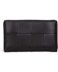 Bottega Veneta - Portafogli Cassette Donna Pelle Marrone/Cioccolato Fondente - Lyst